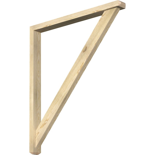 Ekena Millwork Traditional Craftsman Rough Sawn Bracket w/ Offset Brace, Douglas Fir, 4"W x 42"D x 48"H BKT0402X42X48TRA04RDF - main